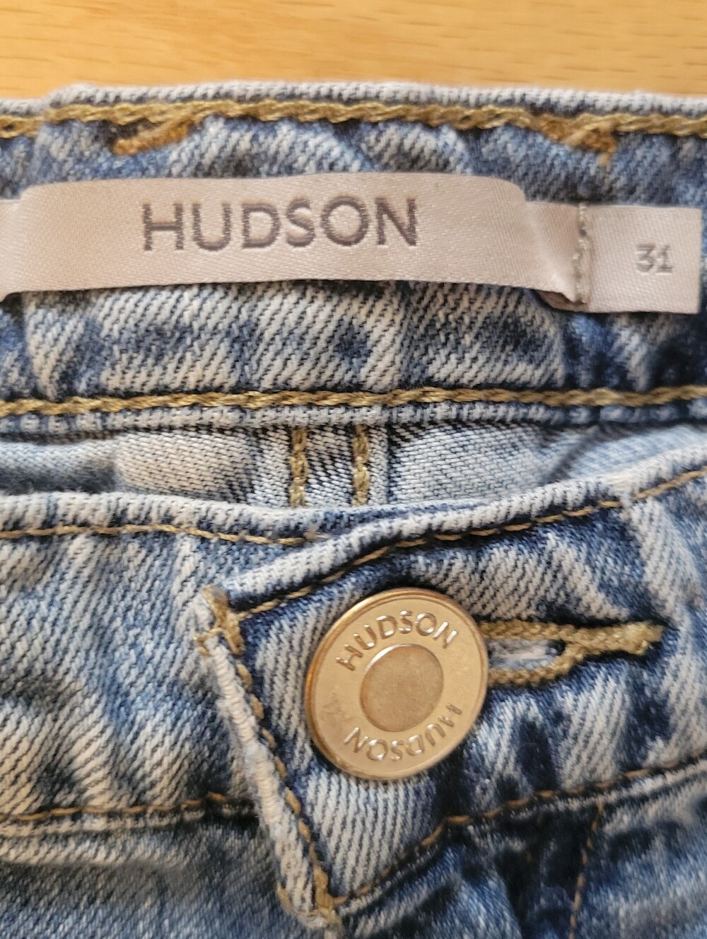 Hudson Jodie Thunder Distressed Wide Leg Denim Jeans Size 31 - Picture 4 of 5